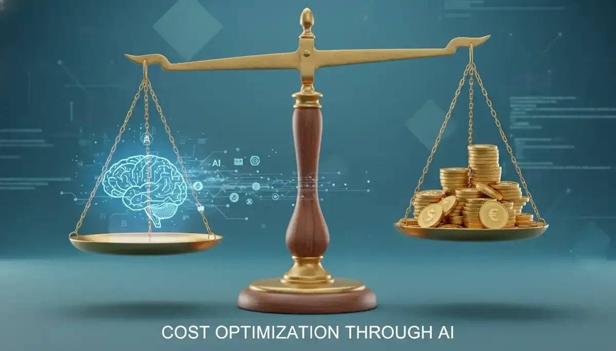 Abstract representation of AI cost optimization and efficiency