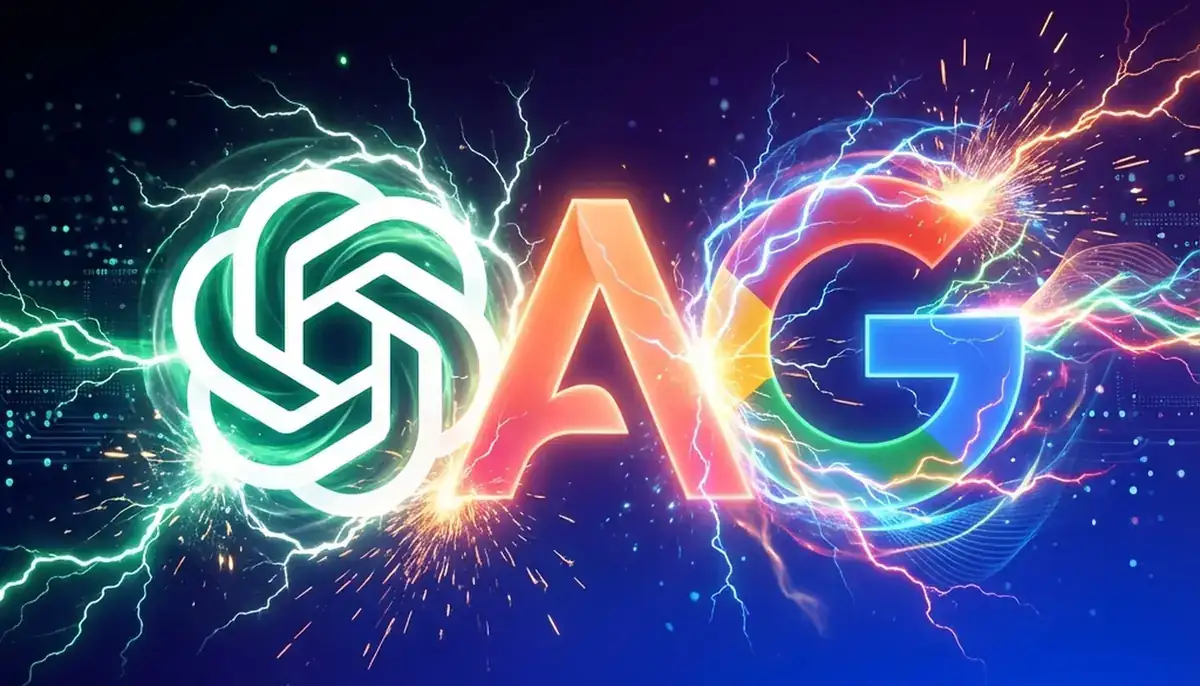 OpenAI, Anthropic, and Google logos representing the AI competition shift of December 2025