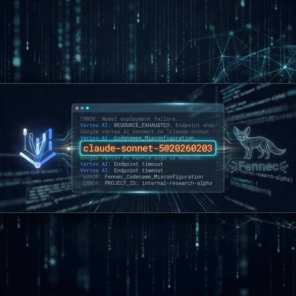 Vertex AI error log visualization showing the claude-sonnet-5 identifier