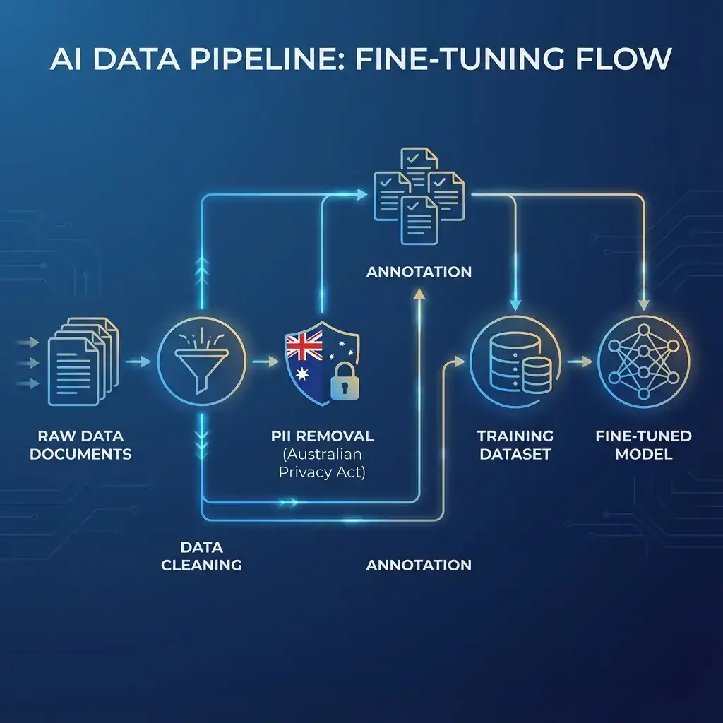 Data Pipeline: From raw data to fine-tuned model with Australian Privacy Act compliance