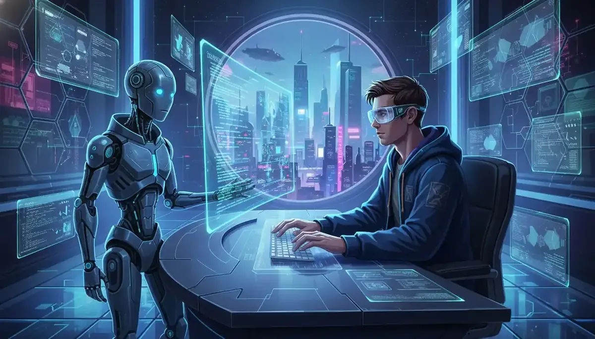 Abstract visualization of developer productivity metrics showing the gap between perceived and actual performance when using AI coding tools